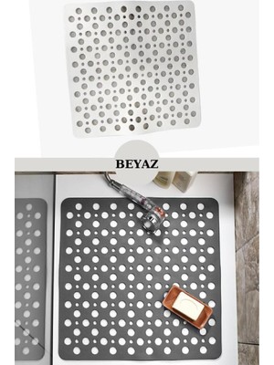 Feyza Design Kare Vantuzlu Banyo ve Duş Paspası 54X54CM, Kaydırmaz, Şık ve Pratik