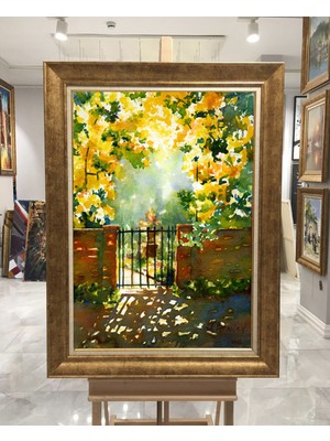 Giyense Altın Varaklı Çerçeveli Paspartulu Tablo ZS1205