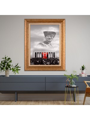 Giyense Altın Varaklı Çerçeveli Paspartulu Tablo ZS940