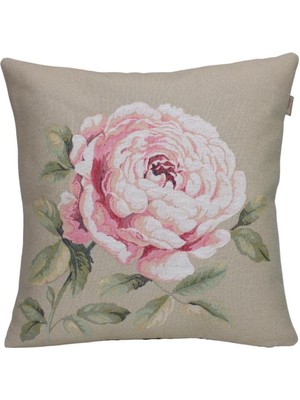 Believe Gül Goncası Jakarlı Dokuma Goblen  Dekoratif 45*45 Kırlent