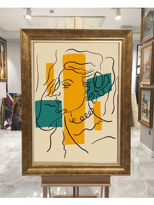 Giyense Altın Varaklı Çerçeveli Paspartulu Tablo ZS1198