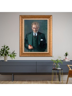 Giyense Altın Varaklı Çerçeveli Paspartulu Tablo ZS1335