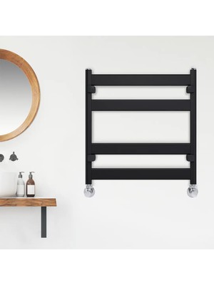 Hammam 600X385 Alüminyum Havlupan Lavin Mat Dokulu Siyah Ral 9005