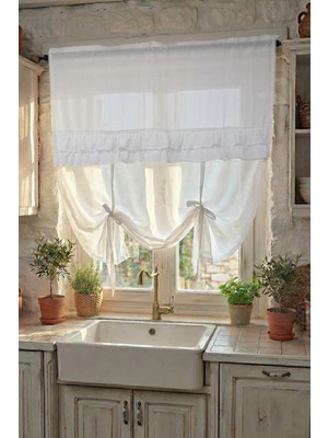 Cotton Maison Country Style Potlu Perde Çift Fırfırlı