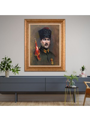 Giyense Altın Varaklı Çerçeveli Paspartulu Tablo ZS1380