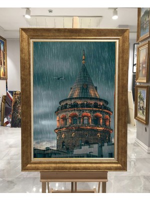 Giyense Altın Varaklı Çerçeveli Paspartulu Tablo ZS1207