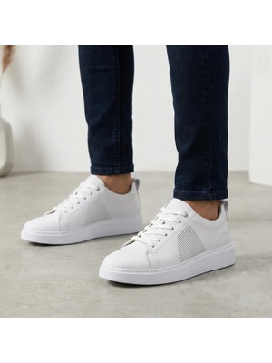 Marcobranchını Bağcıklı Yan Lazer Baskılı Düz Kalın Taban Erkek Sneaker Ayakkabı 061316L-M