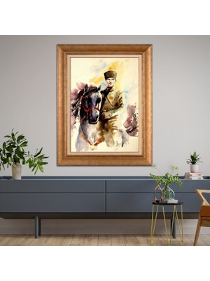 Giyense Altın Varaklı Çerçeveli Paspartulu Tablo ZS2109