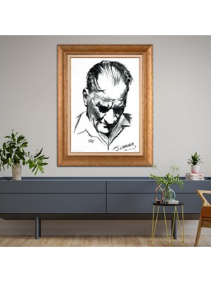 Giyense Altın Varaklı Çerçeveli Paspartulu Tablo ZS912