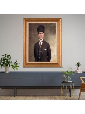 Giyense Altın Varaklı Çerçeveli Paspartulu Tablo ZS1099