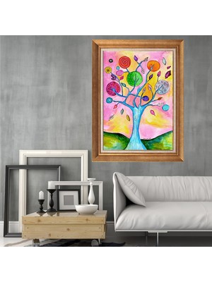 Giyense Altın Varaklı Çerçeveli Paspartulu Tablo ZS649