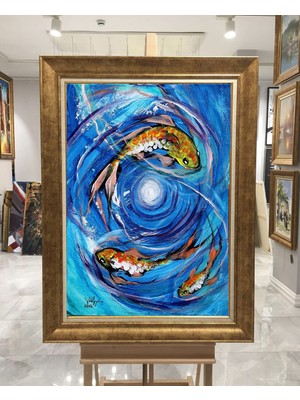 Giyense Altın Varaklı Çerçeveli Paspartulu Tablo ZS1227