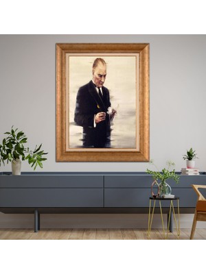 Giyense Altın Varaklı Çerçeveli Paspartulu Tablo ZS2086