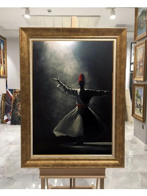 Giyense Altın Varaklı Çerçeveli Paspartulu Tablo ZS1247