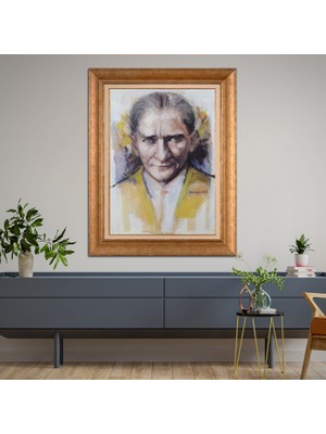 Giyense Altın Varaklı Çerçeveli Paspartulu Tablo ZS1507