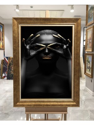 Giyense Altın Varaklı Çerçeveli Paspartulu Tablo ZS1270