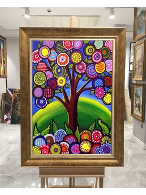 Giyense Altın Varaklı Çerçeveli Paspartulu Tablo ZS1240