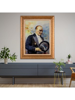 Giyense Altın Varaklı Çerçeveli Paspartulu Tablo ZS1586