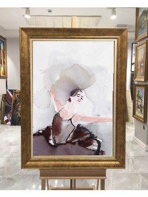 Giyense Altın Varaklı Çerçeveli Paspartulu Tablo ZS1643