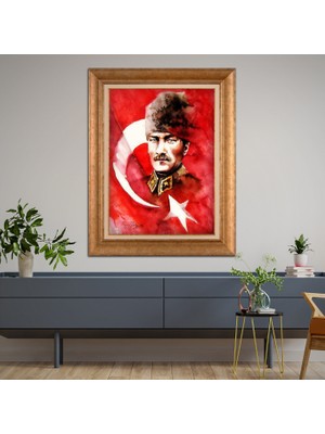 Giyense Altın Varaklı Çerçeveli Paspartulu Tablo ZS1739