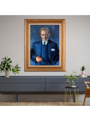 Giyense Altın Varaklı Çerçeveli Paspartulu Tablo ZS1683