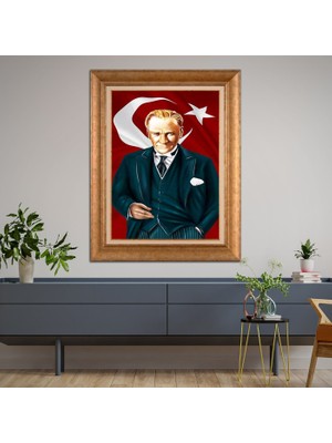 Giyense Altın Varaklı Çerçeveli Paspartulu Tablo ZS1820