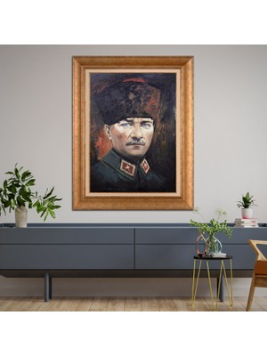 Giyense Altın Varaklı Çerçeveli Paspartulu Tablo ZS1857