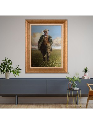 Giyense Altın Varaklı Çerçeveli Paspartulu Tablo ZS1812