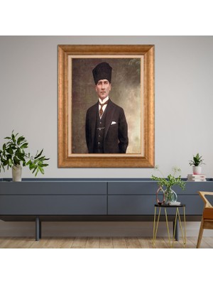 Giyense Altın Varaklı Çerçeveli Paspartulu Tablo ZS1860