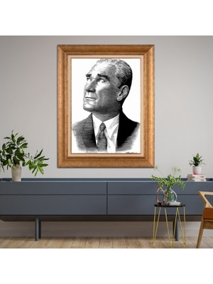 Giyense Altın Varaklı Çerçeveli Paspartulu Tablo ZS2130