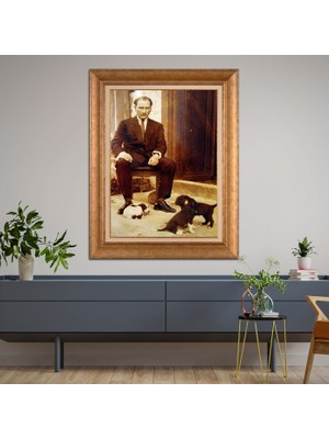 Giyense Altın Varaklı Çerçeveli Paspartulu Tablo ZS2056