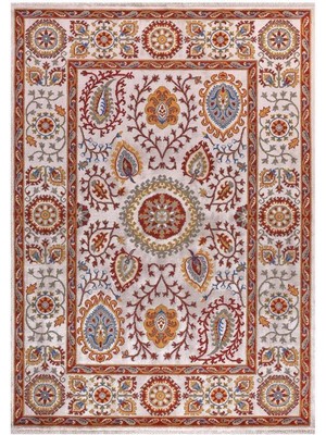 Çam Halı Funky 801 Stone Yün ve Bambu ile Özel Tezgahlarda Üretilen Otantik Desenli El Emeği Modern Uşak Halısı