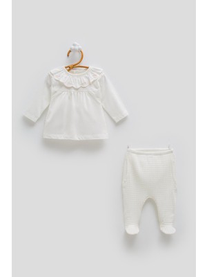 Caramell 0-12 Ay Arası Only Flowers Ikili Takım - Ekru