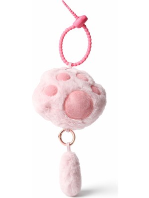 Ecrou Pembe Peluş Pati Anahtarlık, Charm