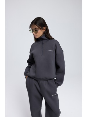 Mai Ravel Fermuarlı Detay Antrasit Eşofman Takım