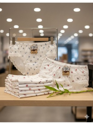 Özten Mine Çiçekli Dantelli Bikini Tekli