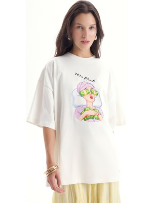 Mai Mood Oversize Beyaz T-Shirt