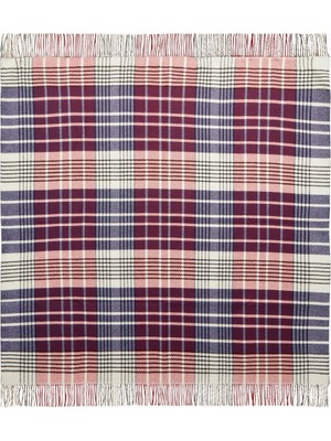 Burberry Ekose Desenli Yün Kaşmir Karışımlı, Püsküllü Lüks Battaniye