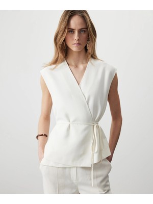 Miss İpekyol Belden Bağlamalı Kruvaze Bluz IS1260006046018