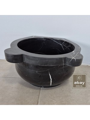 Abay Doğal Taş Toros Siyah Mermer Hamam Kurna