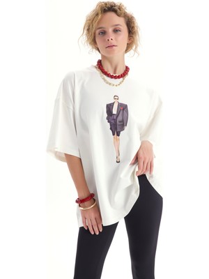 Mai Adrien Oversize Beyaz T-Shirt