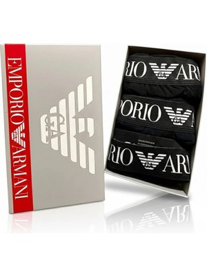 Klein Siyah Erkek 3’lü Armani Kutulu Boxer