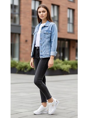 Punto 333113 Simli Taşlı Topuklu Spor Ayakkabı 'topuk 6 Cm'