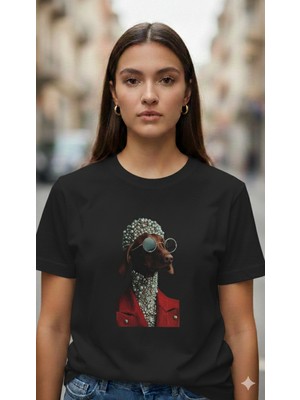 Elif Tarakçı Butik Köpek Figürlü Pamuklu Tişört