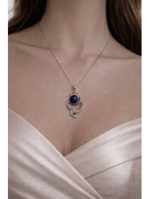 Miraç Gümüş Takı Atölyem 925 Ayar Gümüş Ametist (Amethyst) Doğal Taş Kolye