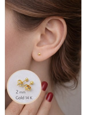 Sacce Scarves & Accessories Gold Top Küpe 2 mm