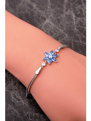 Sümer Telkari 6 Farklı Renk Seçenekli Rodyumlu 925 Ayar Gümüş Lotus Bileklik 4920