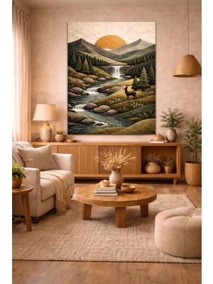 Artease Yaşam Vadisinde Altın Ufuk Kanvas Tablo