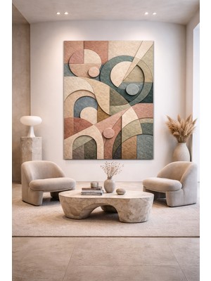 Artease Pastel Tonlu Estetik Denge Kanvas Tablo