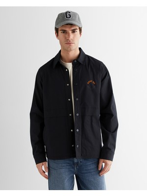 Gant Erkek Siyah Relaxed Fit Gömlek Yaka Logolu Ceket 7125110T.5